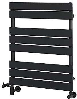 Milano Lustro Black Dual Fuel Flat Panel Heated Towel Rail - 825mm x 600mm