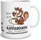 TRIOSK Tasse Eichhörnchen mit Kaffee Spruch lustig Kaffeesüchtig Geschenk für Arbeit Büro Kollegen Frauen Männer Kaffeeliebhaber Weiß, Keramik 300ml