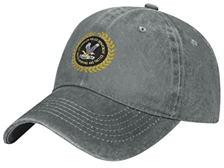 YINGD Denim Baseball Cap LAPD Swat Denim Hip-Hop Cap Atmungsaktiv Waschbar Baseball Unisex für Männer Frauen, grau, One size