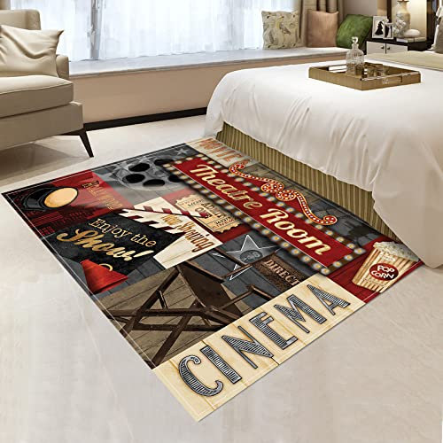 YEMYOR Modischer Und Trendiger Teppich Im Kino-Stil, Maschinenwaschbarer, Teppich Geeignet Für Die Dekoration Von Hotels, Kinos, Spielzimmern, Bars, Restaurants Und Studios-60x100cm