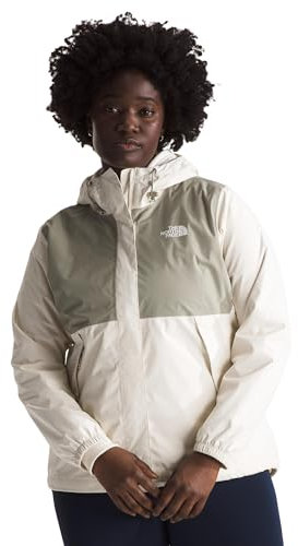 THE NORTH FACE Damen Wasserdichte Antora Jacke (Standard und Übergröße), White Dune/Clay Grey, 3X Plus