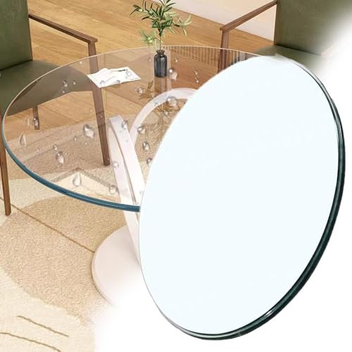 NILZA Glas Tischplatte Glasplatte 8mm Dick Runde Tischplatte Aus Gehärtetem Glas Transparent Glasscheibe Rund Glasscheibe 40cm 50cm 60cm (Size : 100cm)