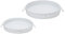simpa Round 2PC Metal Colour Serving Trays Set with Handles, 30cm & 25cm Diameter Trays - Matt White