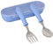 Nivofu Toddler Cutlery Set, 2 Pcs Toddler Fork and Spoon Sets, Stainless Steel Baby Utensils Cutlery Set with Travel Case for Kids, Children Flatware Weaning and Learning to Use (Bleu)