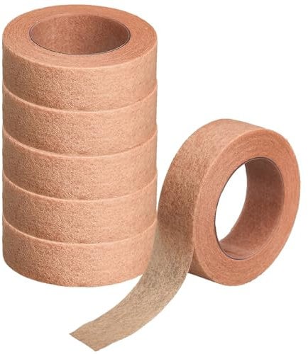 6 Micropore Surgical Tape 1.25cm x 9.14m Medical Flexible Self‑Adhesive Wrap Tape Breathable Nose Gauze Bandages Earring Cover Up Tape for Wound Dressing Care Sports Eyelash Extension Injuries (Skin)