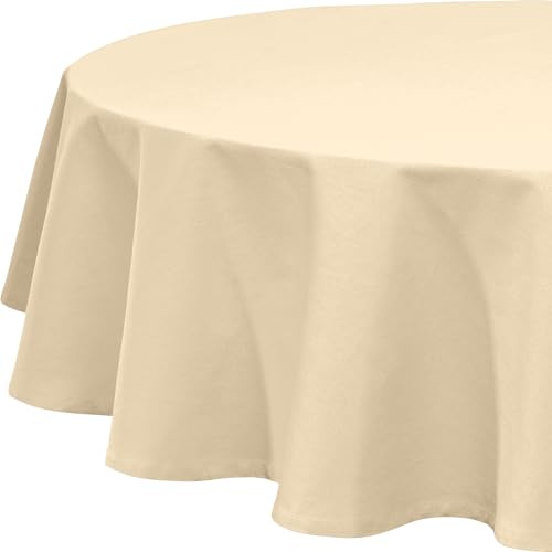 REDBEST Tischdecke Tulsa Baumwolle beige Größe rund: 160 cm Ø