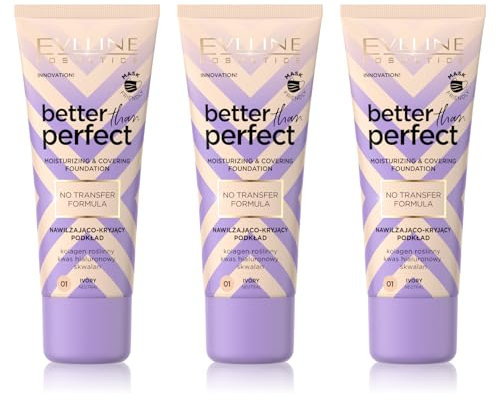 Eveline Cosmetics Better Than Perfect Foundation - Hydratisierende & Strahlende Formel mit Hyaluronsäure und Pflanzenkollagen, Vegan & Maskenfreundlich