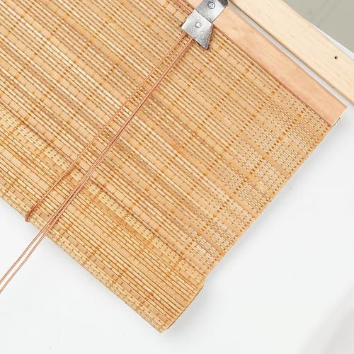 SGSKEIEY Bambusrollo Rollo Bambus, Fensterrollo für Innen & Außen ohne Bohren montierbar Verdunkelungsrollos,Sichtschutz Für Fenster Tür Terrasse Balkon Garten (150x240cm/59x95in)