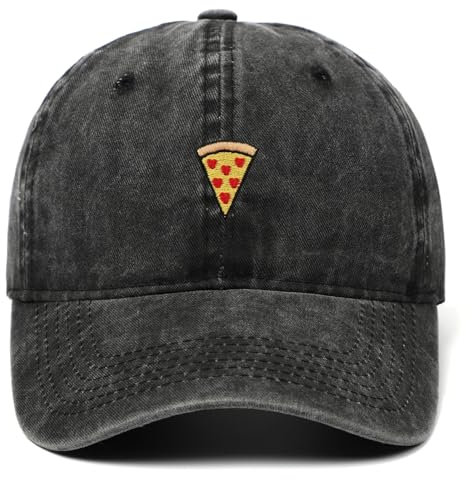 EIILHUED Burger Stickerei Baseballkappe Vintage Washed Cap Herren und Damen Outdoor Outing Farbton