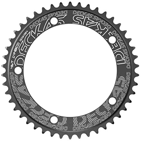 LUOKEKE Platos para Bicicletas 1 Uds. Plato 144BCD 44T 46T 48T 50T 52T 54T 56T Plato único versión Mejorada de Dientes Negativos positivos for Bicicleta TMB Bicicleta Narrow Wide Plato(48T)