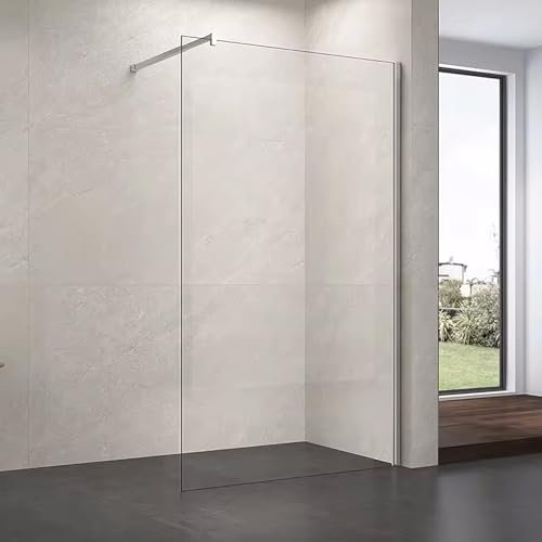 LEMMO 75/80/90/100/120x200 cm Walk-In Dusche mit Stabilisator aus 8 mm ESG Glas inkl. Nanobeschichtung (75X200)