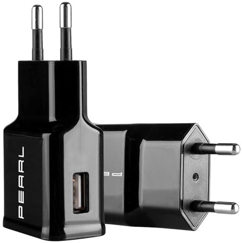 PEARL Steckernetzteil: 2er-Set kompakte USB-Netzteile, USB-A, 5 V, 2,1 A / 10,5 W, schwarz (Netzteil für Mobilgeräte, Ladegerät 230V, iPhone Ladestation)