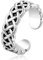 Keltischer Knoten Ringe Herren 925 Sterling Silber Keltischer Knoten Verstellbar Offener Ring für Damen Keltischer Punk Valentinstag Keltischer Daumenring Mädchen Spiraler Flechtring