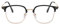 LJCZKA Blaulichtfilter Brille Halb-Randlos Metallrahmen Computerbrille für Herren Damen Quadratische Gaming TV Computerbrille Klare Linse UV 400 Schutz Augenbelastung Reduzieren (Schwarz Gold)