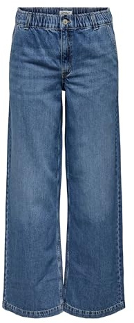 ONLY Jeans Femminili a Gamba Larga ONLCOMET Vita Media Ampio Taglio Gamba Jeans, Media Blu Denim, (XL) W x 32L