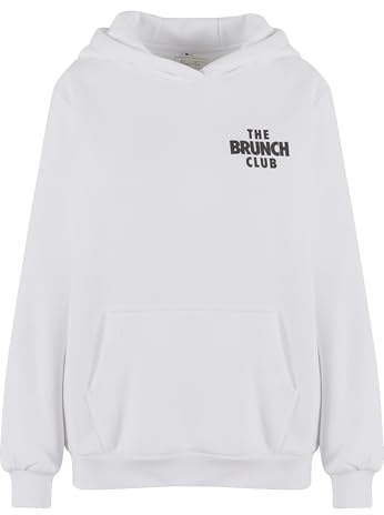 Miss Tee The Brunch Club Ladies Fluffy Hoody White, S