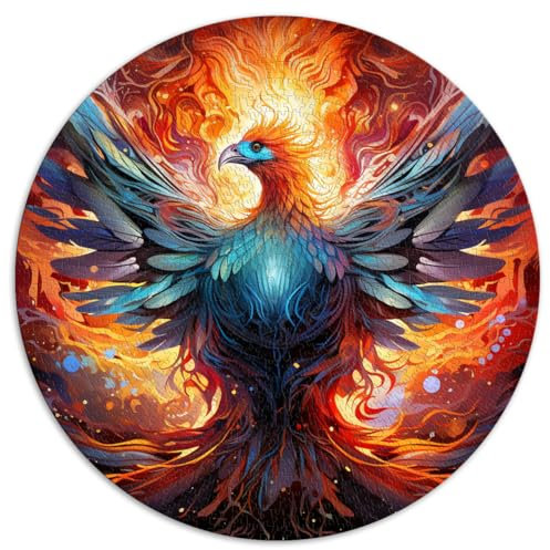 1000-teiliges Puzzle, Roter alchemistischer Phönix, kreisförmiges Puzzle, für Erwachsene und Kinder ab 12 Jahren, Puzzle aus Pappe, tolles Geschenk für die ganze Familie, Größe 67,5 x 67,5