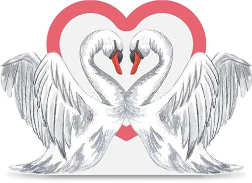 Schwan Geschenk Holzkarte - Schwanen Paar Geburtstagskarte | Romantische Deko, Liebes Geschenk, Schwäne Dekoration, Geschenk für Paare, Romantisches Geschenk mit Schwanen Motiv