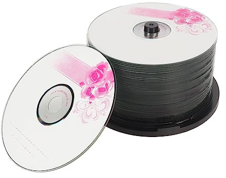 10/50 Pièces Disques Vierges CD-R, CD Vierges pour Graver de la Musique, 730MB 52X Disques Vierges Enregistrables avec étui de pour Stocker des Images Numériques (50pcs)