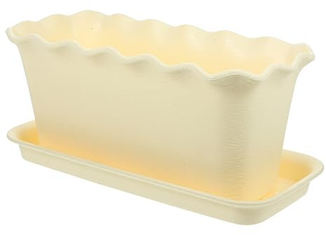 TOYANDONA 1 Satz rechteckiger Blumentopf klein Fenster großer Pflanzer Hauspflanze Tabletts Gartenversorgung Gemüsetopf aus Kunststoff Blumenpflanzer Pflanztopf Plastik Weiß