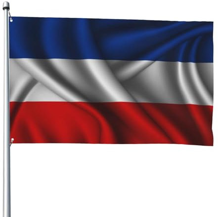 Bandera De Jardín Reforzada, Bandera De Yugoslavia En Estilo Seda Con Ojales Banners Para Exterior Fiestas Flag 90X150Cm