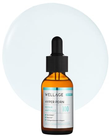 WELLAGE Korean Hyper PDRN Repair Anti-Aging Serum Ampoule - Hyaluronic Acid, Collagen Elasticity Pore Care with Sodium DNA, Beta-Glucan and Panthenol, 1.01 fl.oz