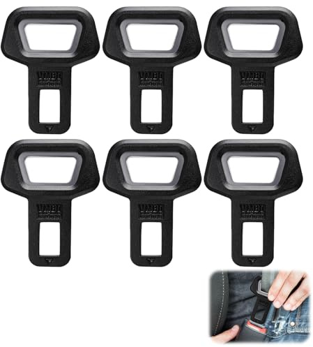 6 Stück Anschnaller Adapter Sicherheitsgurt, 5×6.4cm Ersatzteil für Sicherheitsgurtschloss, Universal-sicherheitsgurtadapter für Autos, Flaschenöffner mit Auto-clip, für Lkw und Transporter, Schwarz