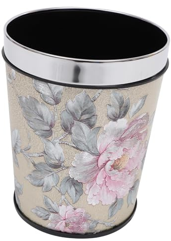 HEALEEP Vintage Trash Can Garbage Container Bin Retro Bedroom Office Home Kitchen Bathroom Small Trash Bin Waste Bucket