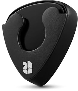 ROTOPATA 2 Stück Plektrum Halter Gitarre selbstklebend – Guitar Pick Holder mit Feder, Gitarren Zubehör für E-Gitarre, Akustikgitarre, Bass & Ukulele, Pick Holder Schwarz (ohne Plektren)