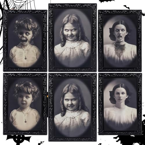 AMSNINK 3-teilige Horror Deko Halloween Deko Gruselig mit 3D Halloween Bildern für Garten Draußen und Innenbereich inklusive Türdeko und Party Zubehör gruselige Dekoration