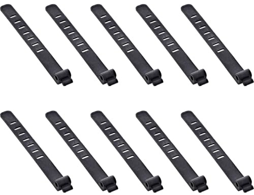 InLine 10er Pack Kabelbinder Silikon wiederverschließbar schwarz flexibel elastisch für Kabelmanagement Zuhause Büro Reisen 97mm, 59972A