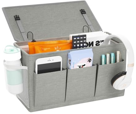 Oxford Cloth Bedside Hanging Storage Bag Multi-Functional Hanging Basket | Organized Storage Large-Capacity Bag for Home Bedside, Dorm Rooms, and Bathrooms Compatible with Hooks or Strap