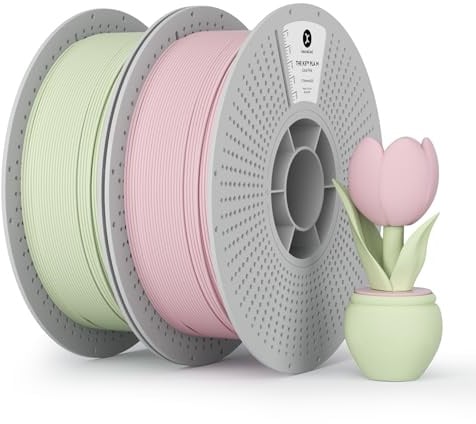 kexcelled Matte Salbei Grün Korallenrosa PLA Set Bundle Filament 1,75mm +/-0,03mm, 2 kg Pack, 3D Druck Ästhetische Materialien, Matt Textur Finish Farbe, 2kg Spule Rolle, für FDM 3D Drucker