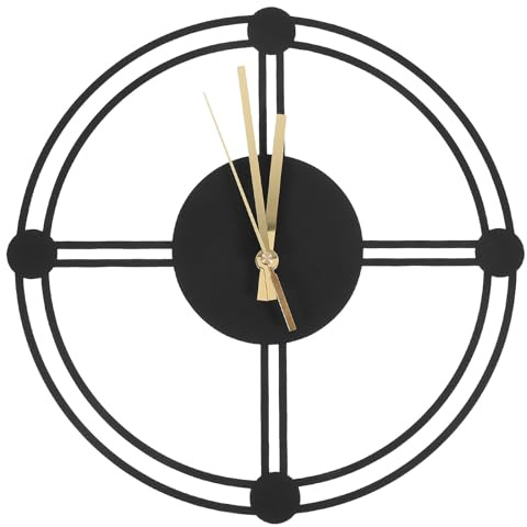 Wetterfeste Schwarze Gartenuhr aus Eisen, Leise, Minimalistisch, Dekorativ | Garten und Wohnraum, Einfache Montage, ohne Ticken, Elegante Form, Schwarz, Eisen, Wetterfest