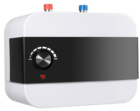 Calentador de agua eléctrico de 1500 W, 6 L (1,58 gal), calentamiento rápido en 8 – 15 minutos, regulación de temperatura 30 – 65 °C, protección IPX4 para baño y cocina