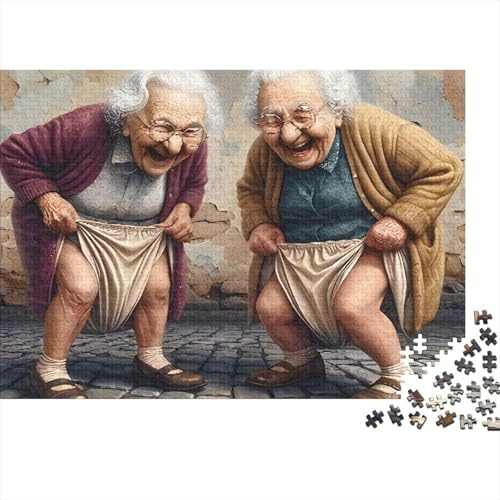 Ältere Frauen Humor 1000 Teile Puzzle für Erwachsene Papierset Familienspiel Lustiges Motiv Entspannung 38x26cm/1000pcs