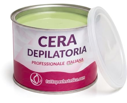 Cera Depilatoria 24 Barattoli 400ml Professionale Liposolubile - Aloe Vera | Ceretta a Caldo per Depilazione Donna e Uomo per Inguine, Ascelle, Corpo, Viso, Baffetti - per Pelli Delicate