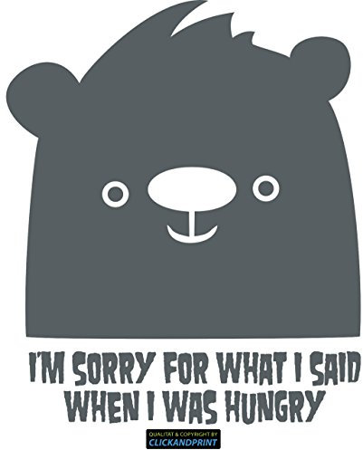 CLICKANDPRINT Aufkleber » I am sorry..., 80x66,9cm, Eisengrau • Dekoaufkleber / Autoaufkleber / Sticker / Decal / Vinyl