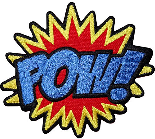 POW bestickter Aufnäher zum Aufbügeln oder Aufnähen, Comic-Wort