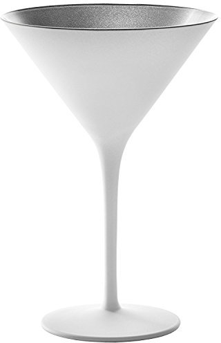 Stölzle Lausitz Verres à Cocktail Blanc/Argent Lot de 6, 240 ml – Verres à Cocktail Élégants Idéaux pour Martini & Manhattan – Verres à Martini en Cristal Sans Plomb – Résistants au Lave-Vaisselle