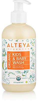Alteya Bio Babywaschlotion und Shampoo 250ml – USDA Organic-zertifiziert Biologisch abbaubar Rein Natürlich Vegan Seife und Shampoo für Körper und Haare, Sanft und zart für besonders empfindliche Haut