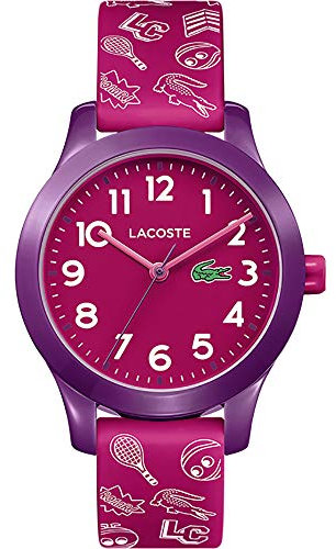 Lacoste Montre Analogique à Quartz pour Enfants Collection LACOSTE.12.12 Kids avec Bracelet en Silicone Rose - 2030012