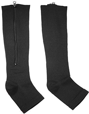 TMISHION Kompressionssocken, Strümpfe Kompression Sportsocken Reliefsocken für Männer und Frauen, Sport, Laufen, Leistung, Durchblutung, Schmerzen der Schienbeine und Beine (L/XL -Schwarz)