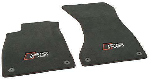 Original RS4 RS5 (B9) Premium Textilfußmatten Velours 2x Fußmatten vorn Stoffmatten, schwarz/rot