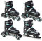 CROXER Optima 4in1 Inline Skates Triskates Rollschuhe Schlittschuhe Inliner für Kinder Erwachsene verstellbar (Black/Mint, 35-38 (21cm-23cm))