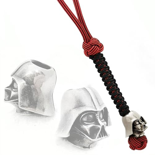 Survival Paracord Lanyard Schlüsselband mit handgegossenen Perlen Charms EDC Paracord Bead Darth Vader und Stormtrooper Star Wars Collection US Military Grade Typ III 550 lb Cord, Darth Vader