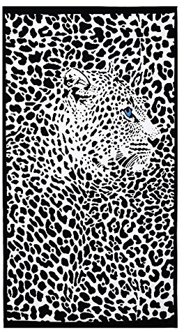 PING Strandtuch Microfaser Handtuch Extra Groß Badetuch 100x180cm für Damen Kinder Dünn Ultraleicht Duschtücher Ideal für Reisen Fitness Yoga Sauna Leopard Bedruckt