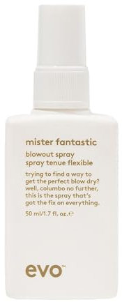 evo Mister Fantastic Blowout Spray – verbessert den Stil, baut Körper auf und reduziert die Föhnzeit – Hitzeschutz-Styling-Spray – Reisegröße, 50 ml