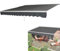 UISEBRT Markise Balkon 300x250cm - Gelenkarmmarkise Klemmmarkise Sonnenmarkise Sonnenschutz, Dunkelgrau