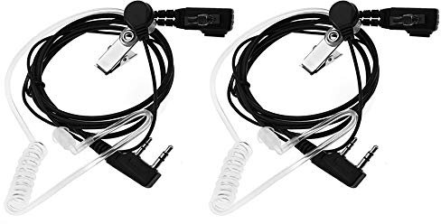 BaoFeng - Auricolare a 2 pin con microfono PTT per radio a 2 vie Kenwood Puxing Baofeng UV-5R UV-5RA 888S (confezione da 2)